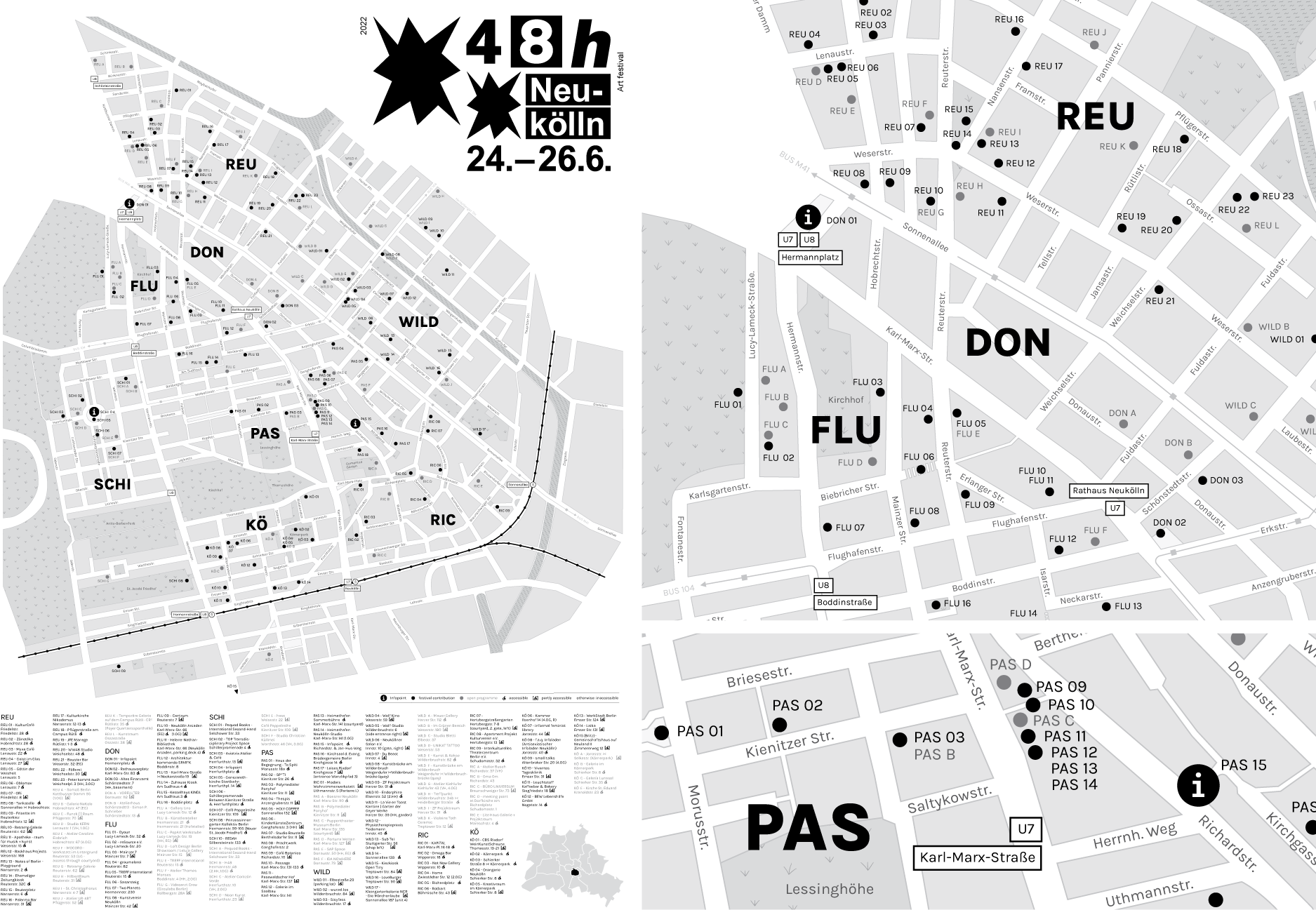 Map Design for festival programme guide - Berlin Art Festival