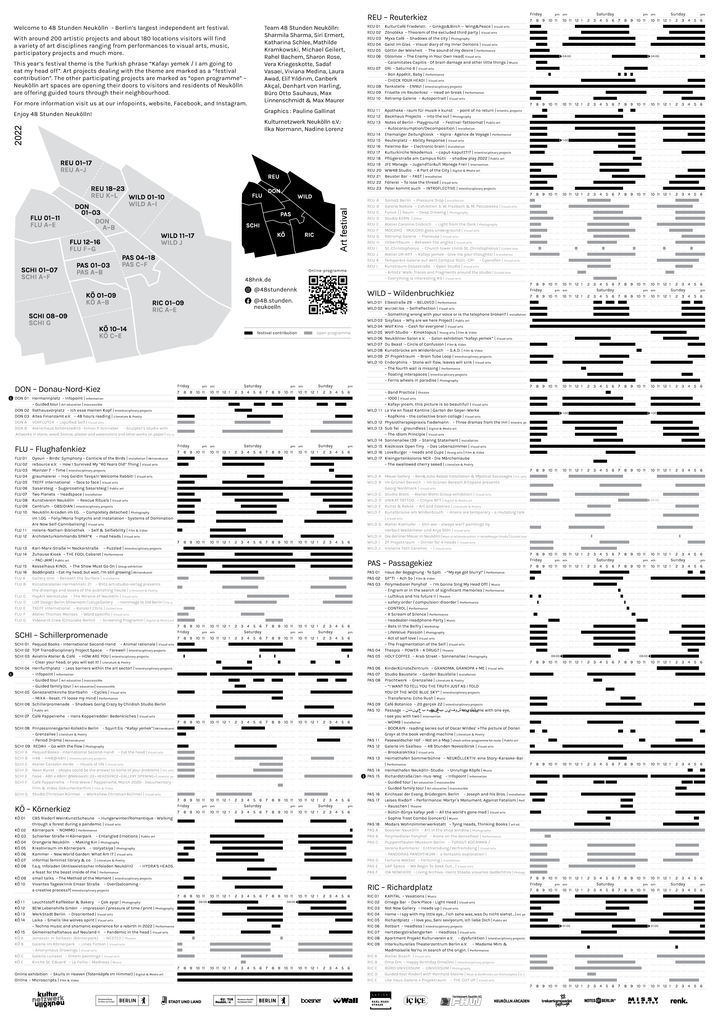 festival programme / timeline