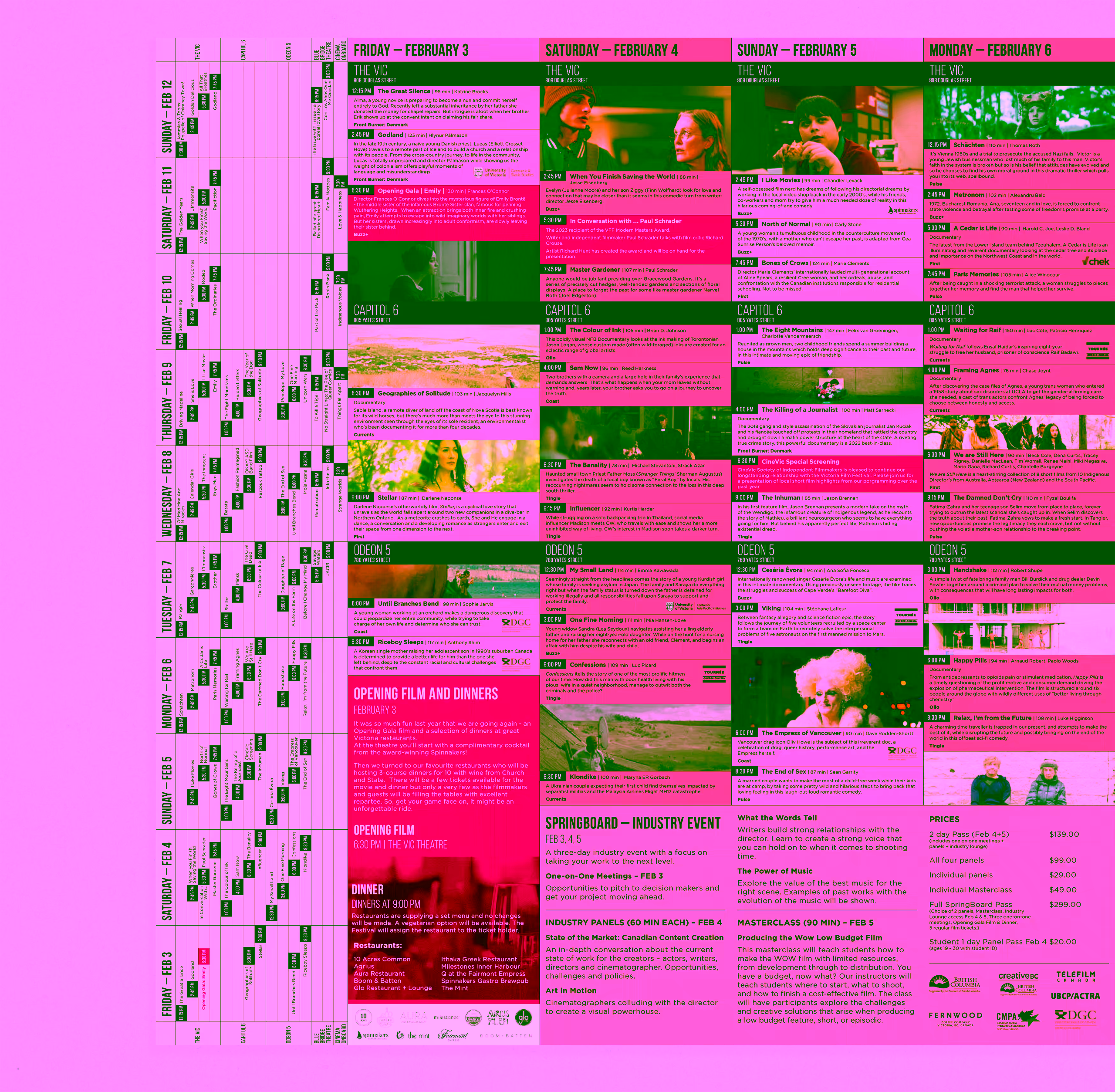 A section of the printed festival brochure